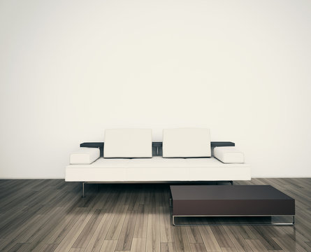minimal modern blank interior couch