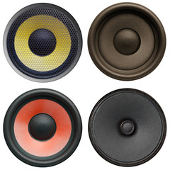 Fototapeta premium Speaker isolated on white, set