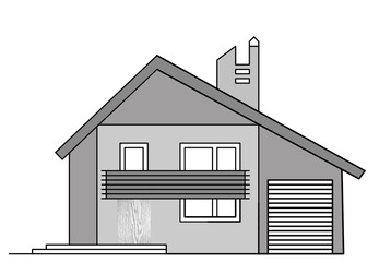 house drawing on white background