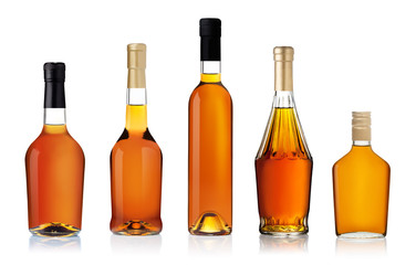 Set of brandy bottles