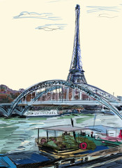 Eiffel Tower, Paris illustration