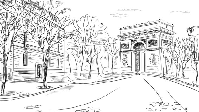 Street in paris - illustration