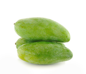 Green mango isolated on a white background