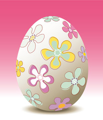 Osterei mit bunte Blüten