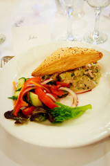 Chicken pastry with vegetables