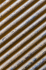 Metal corrosion details on aged fence