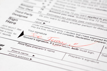 Funny signed tax form