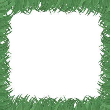 border of Green grass texture made by recycle paper