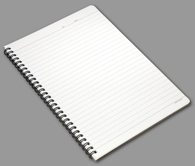 Blank one face white paper notebook vertical