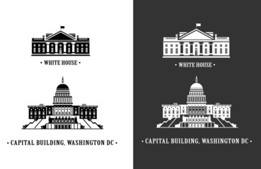 White house and Capitol building in Washington - 39853487
