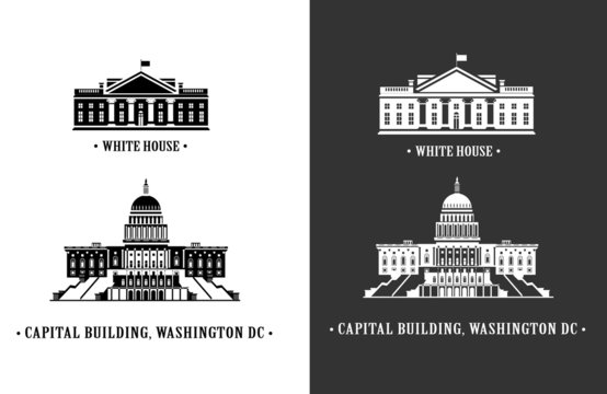 White house and Capitol building in Washington