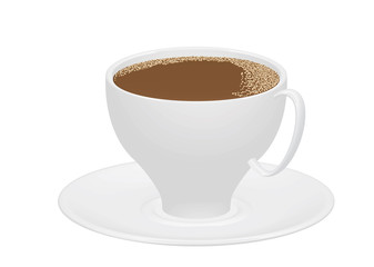 cup of coffee over white vector illustration