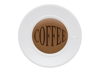 cup of coffee over white vector illustration