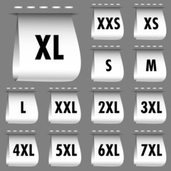 Set Label Fashion Sizes Little Stitching White