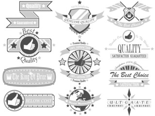 SET OF VINTAGE LABEL COLLECTION BICOLOUR 2 GREY