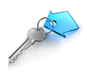 Home key with house keychain symbol