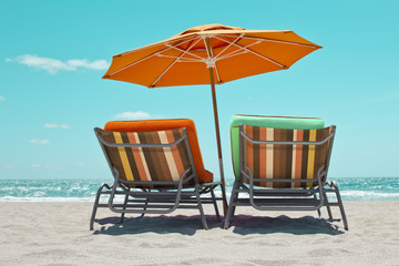 Beach sunbeds