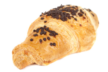 croissant with chocolate isolated