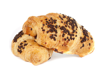 croissant with chocolate isolated