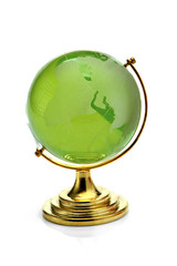 3d globe glass in the gold holder