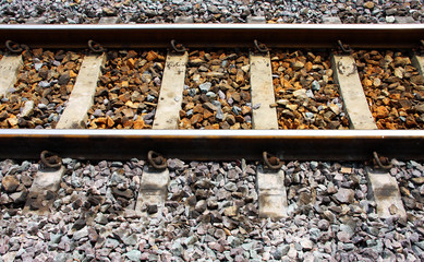 Railway Tracks, single track on concrete sleeper.