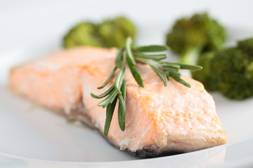Baked salmon closeup