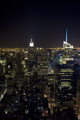 Manhattan skyline by night
