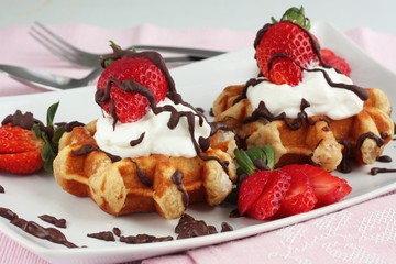 Strawberry waffles