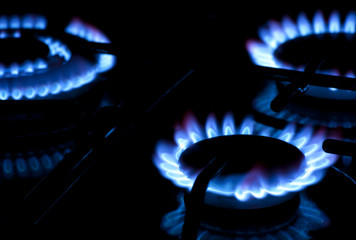 Burning gas