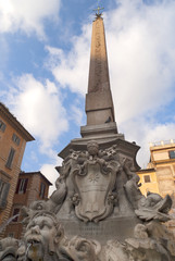 Fototapeta na wymiar Obelisk by the Pantheon in Rome Italy