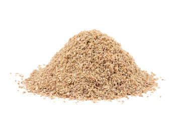 Heap ground Coriander (Coriandrum sativum) isolated on white bac