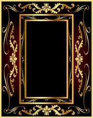 background frame with vegetable gold(en) pattern