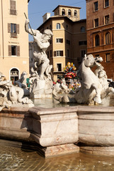 Fountains in the Piazza Navona Rome Italy