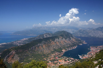 Panoramic view on Kotor, Montenegro.