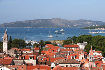 Naklejka na ściany i meble Panorama Trogiru w Chorwacji