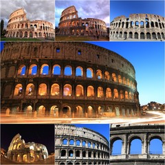 Naklejka premium collage of Colosseum, Italy