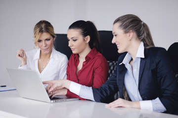 Fototapeta premium business woman group with headphones