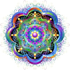 Mandala Fiore Psichedelico-Mandala Rainbow Flower-Vector