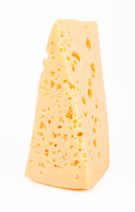 piece of cheese on a white background