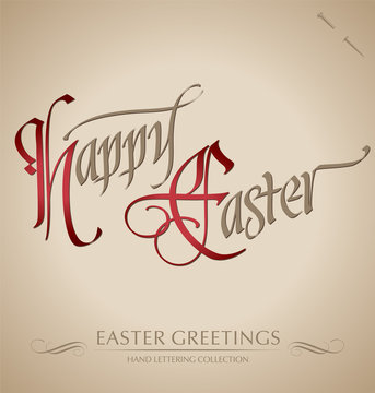 'happy easter' hand lettering (vector)