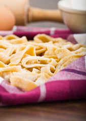 Homemade fresh pasta. Pasta fresca.