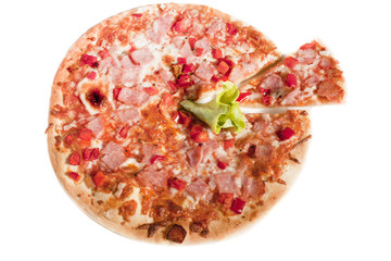 pizza on white background