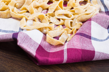 Homemade fresh pasta. Pasta fresca.