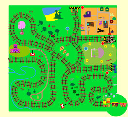 Train. fun children's maze of vector