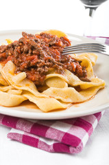 Tagliatelle with Bolognese Sauce. Tagliatelle alla Bolognese.