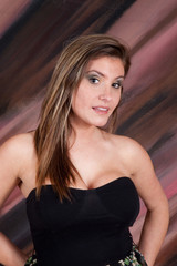 woman looking at the camera with serious expression
