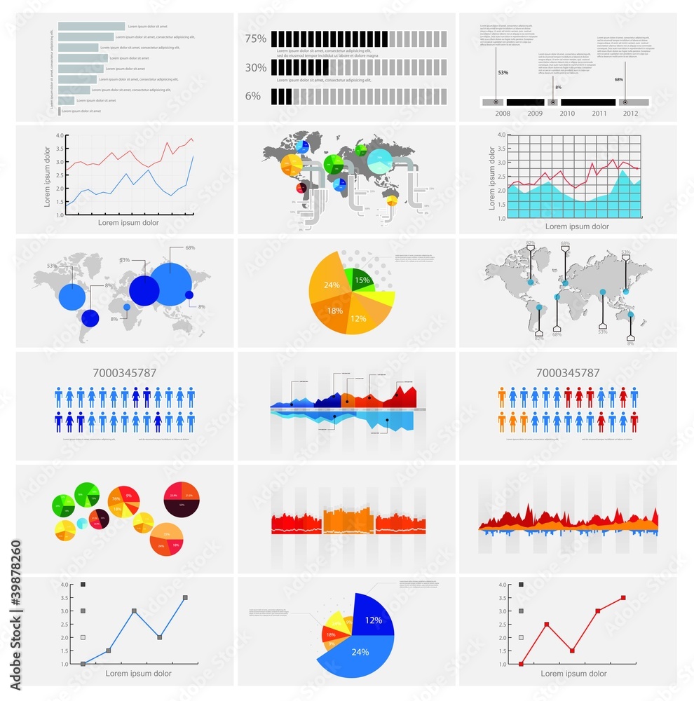Poster infographic vector graphs and elements. vector illustration.