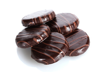 Сhocolate cookies isolated on white