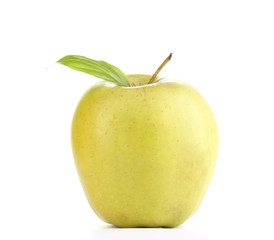 Juicy green apple isolated on white