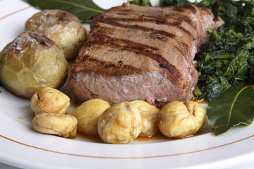 Restaurant dish - Wild boar loin  barbequed